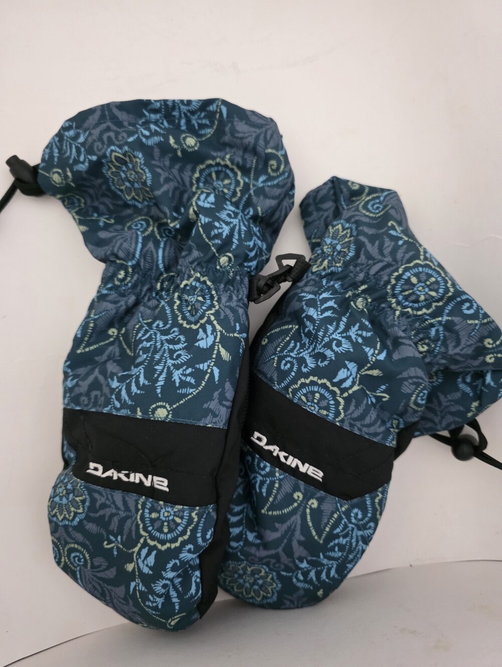 Dakine Kids' Teal Floral Mittens - Waterproof Winter Gloves
